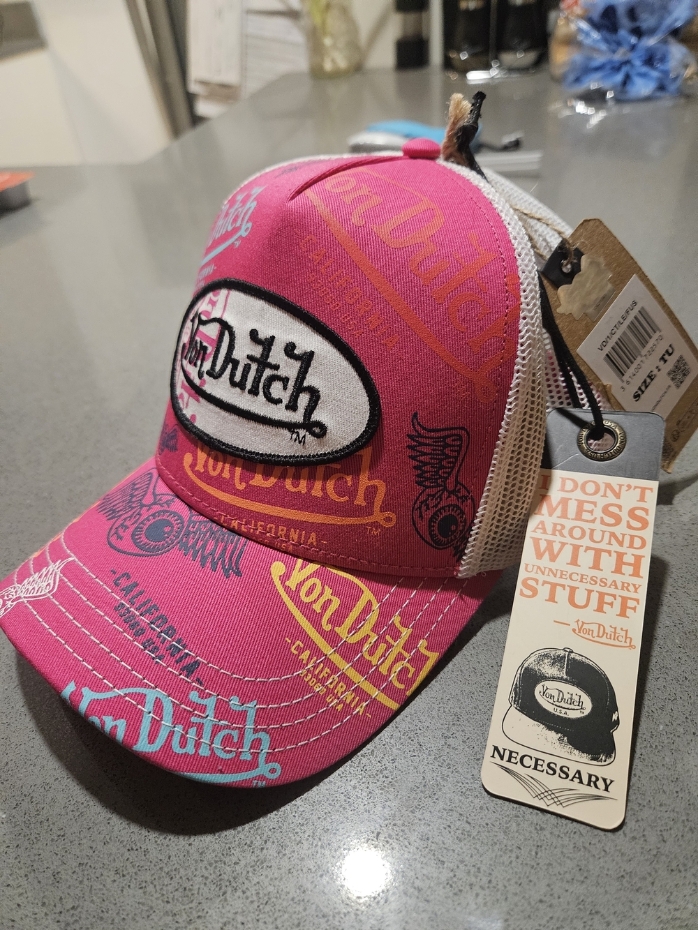 Von Dutch LE FUS Bright Pink Trucker Hat NWT